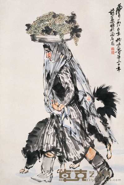 黄胄 1985年作 丰收图 镜心 115×68cm